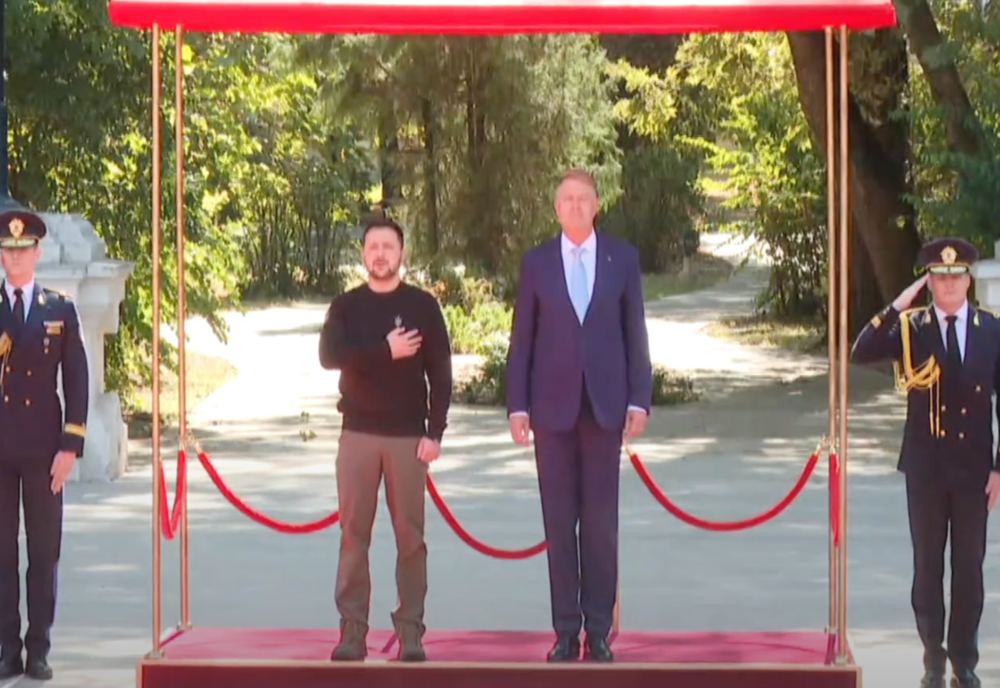 Klaus Iohannis l-a primit pe Volodimir Zelenski la Palatul Cotroceni